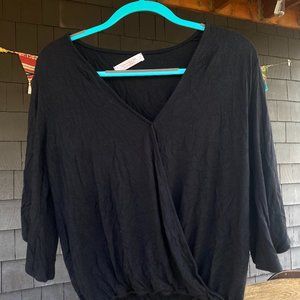 Veronica M. Black draped loose shirt (medium)